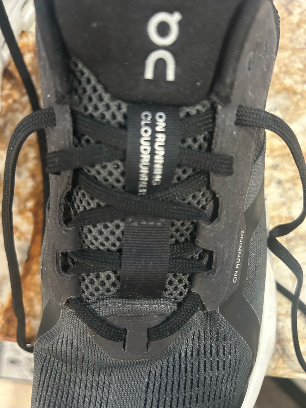 On Running Men's Black and White Cloud Sneakers - Picture 5 of 7